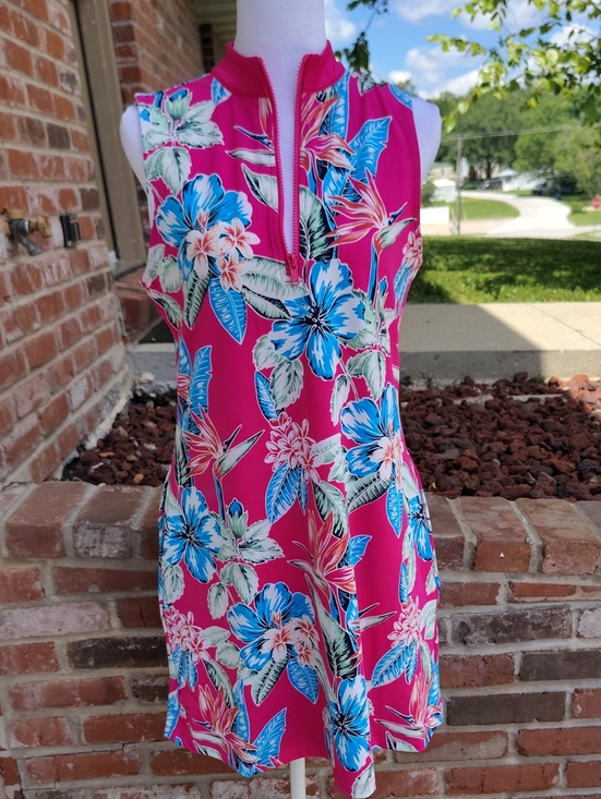 Tommy Bahama Dresses & Skirts - Tommy Bahama Golf Floral Sleeveless Liquid Knit Mini Dress Size M Pockets Sporty